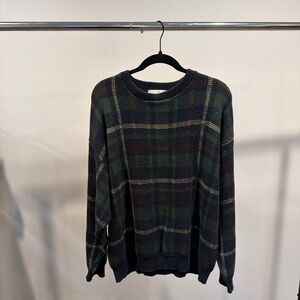 Bill Blass 100% cotton blue green long sleeve sweater XL